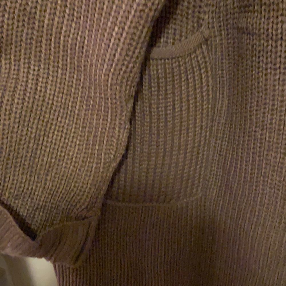 Mittoshop | Boutique Oversized Mocha Knit Front Pocket Cardigan | S/M - Picture 4 of 6